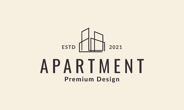 Modern lines apartment architecture logo vector symbol icon design illustration