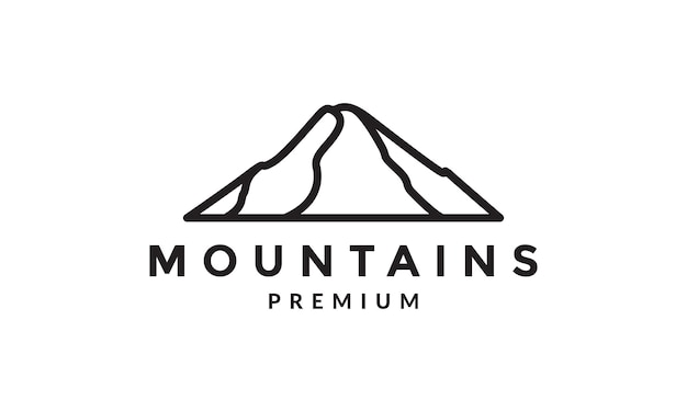 Modern lines mountain logo vector symbol icon design graphic illustration