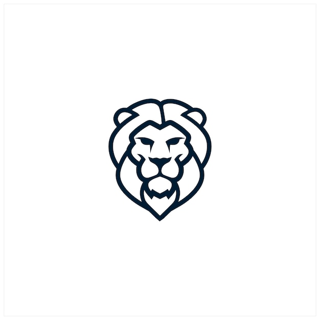 Modern Lion Line Art Logo Design