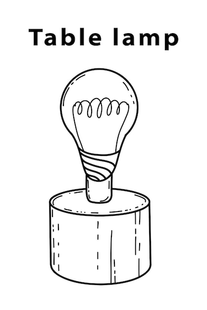 Modern loft-style table lamp in the style of hand-drawn doodles