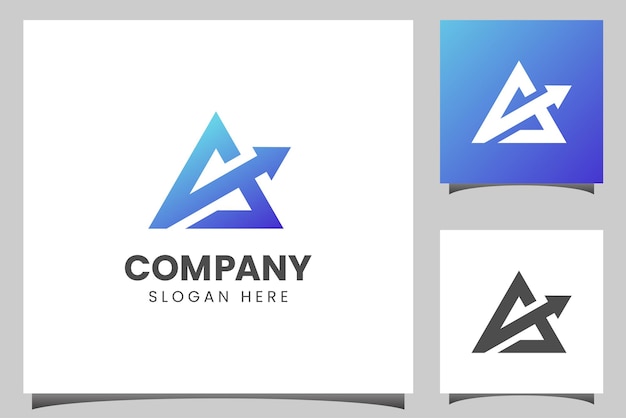 Modern logo design of abstract letter s with arrow upper symbol triangle for business marketing agency travel icon logo illustration