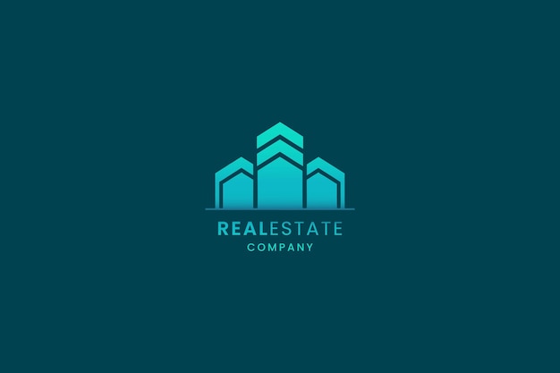 Vector modern logo design featuring stylized buildings a real estate company in a minimalist style