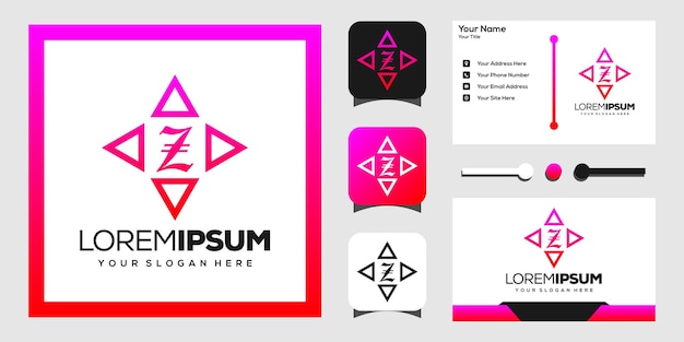 modern logo design letters z and arrows