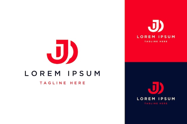 Modern logo design or monogram or initials JD line art