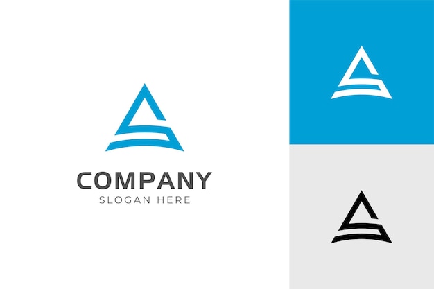 modern logo initial letter A with S symbol triangle letter S identity logo design