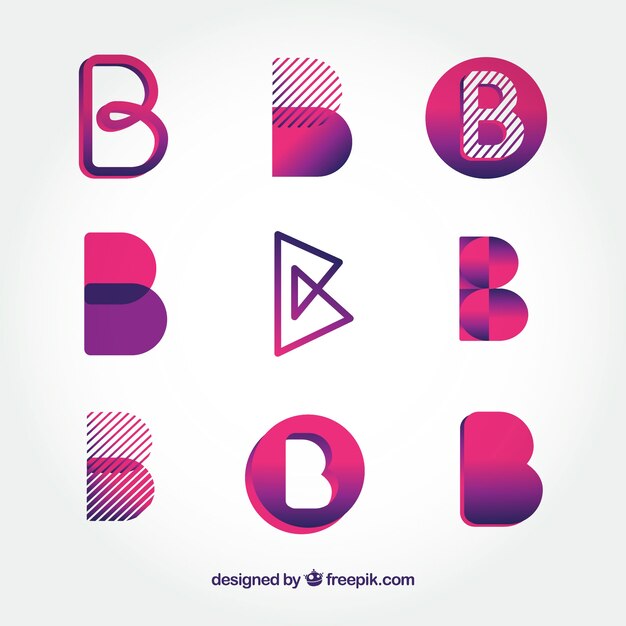 Vector modern logo letter b template collection