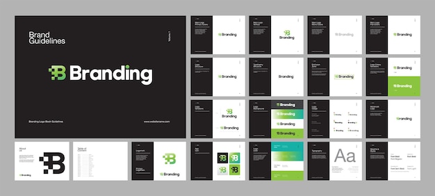 Vector modern logo manual guideline template brand book template