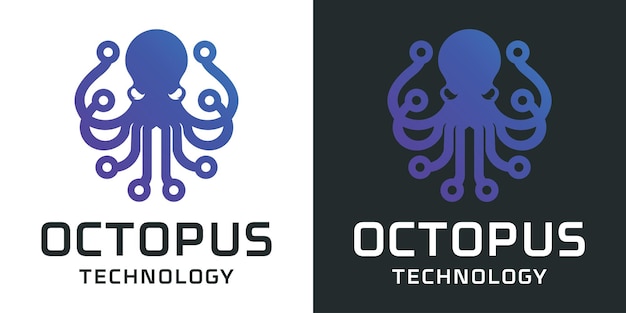 modern LOGO octopus technology logo design abstrack vector