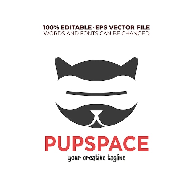 Modern logo space animal with editable text