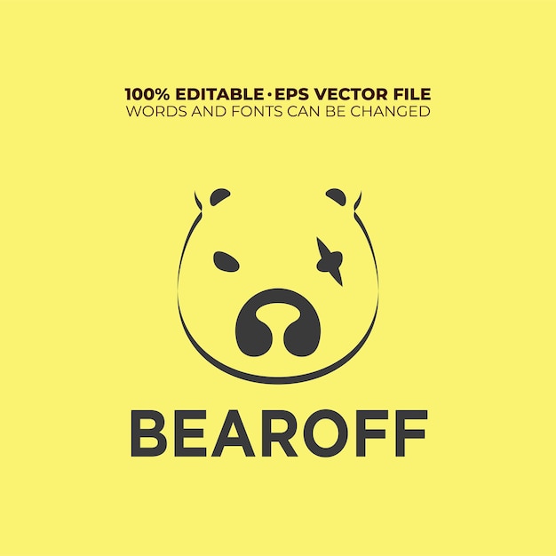 Modern logo wild bear with editable text