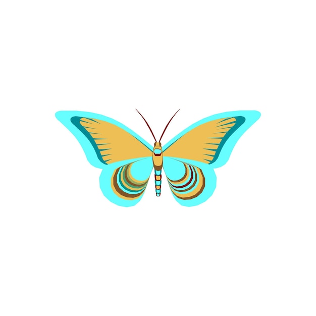 Modern logotype butterfly vector icon with white background