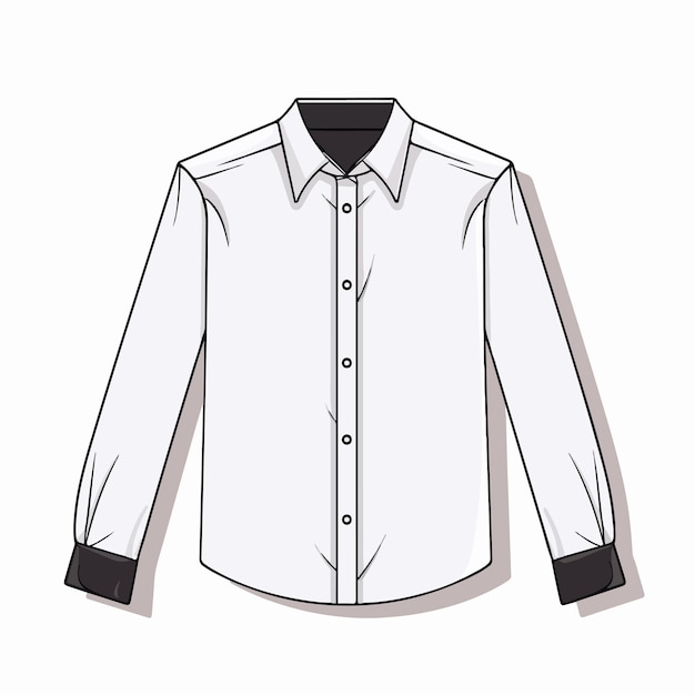 Vector modern long sleeve shirt vector illustration isolated on white background