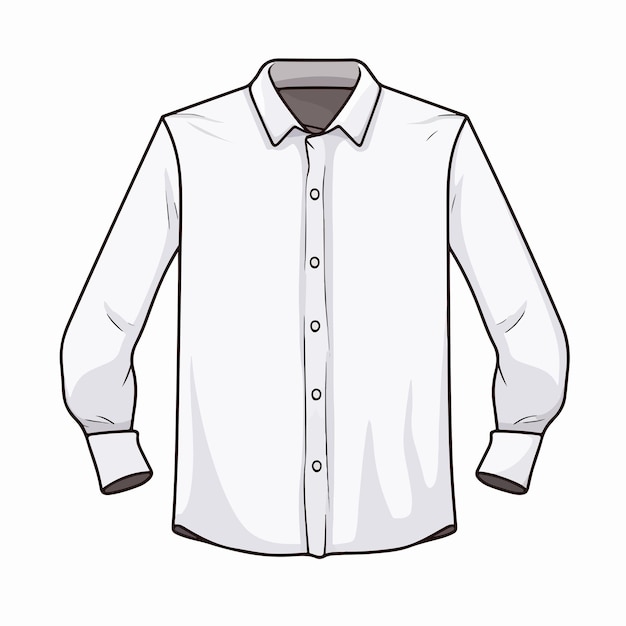 Vector modern long sleeve shirt vector illustration isolated on white background