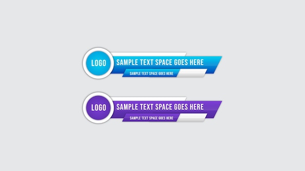 Vector modern lower third banner set of bundle vector template