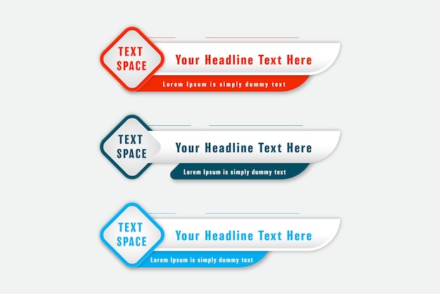 Modern lower third banner template design premium Vector