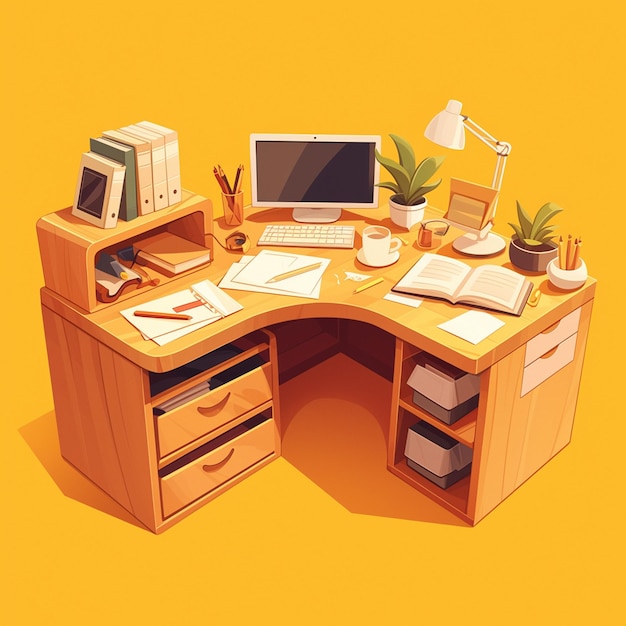 Modern Lshaped desk with storage