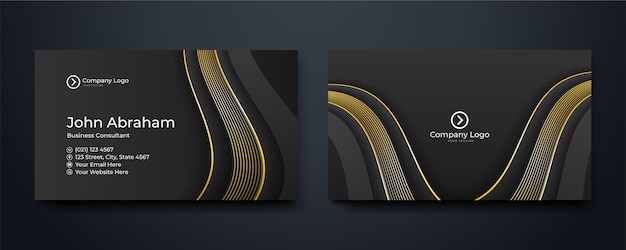 Modern luxury black and gold business card design template Modern Business Card Creative and Clean Business Card Template Luxury business card design template Vector illustration