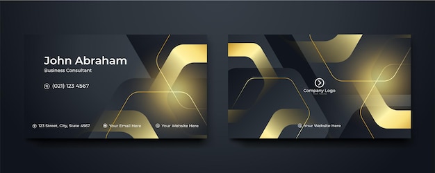 Vector modern luxury black and gold business card design template modern business card creative and clean business card template luxury business card design template vector illustration