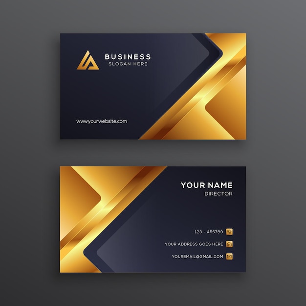 Modern Luxury Golden Corporate Business Card Template