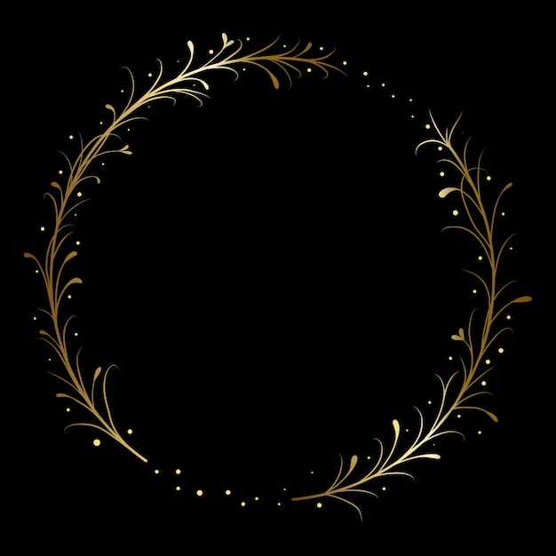 Modern Luxury Golden Wedding Invitation Wreath Ornaments vector