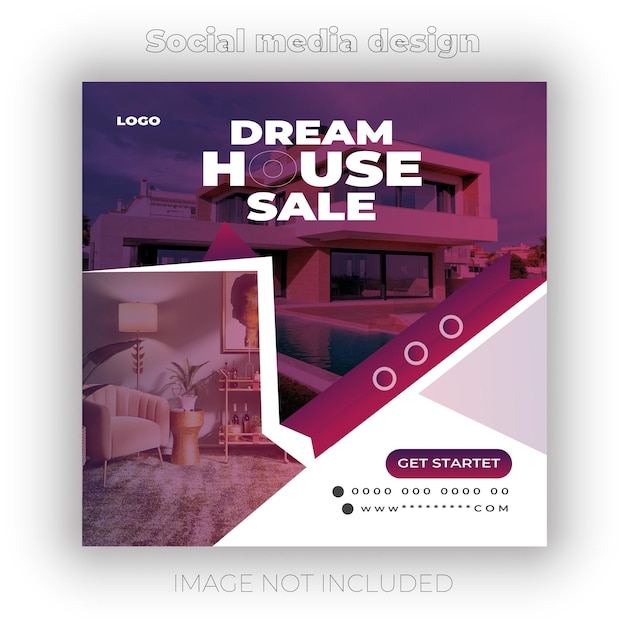 Modern luxury home and Social media post design template