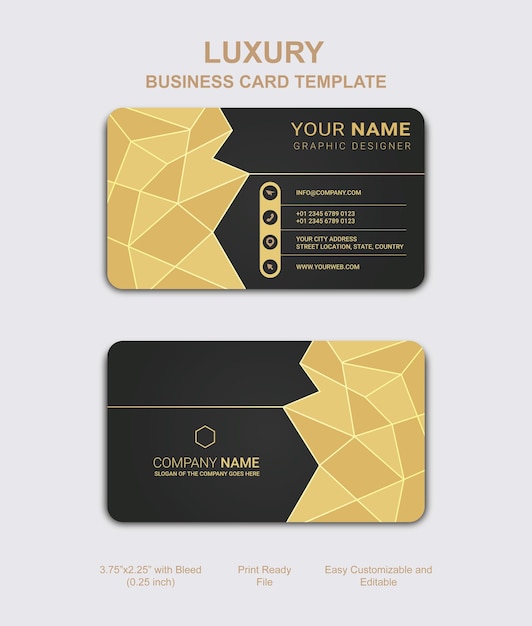 Vector modern and luxury horizontal business card template