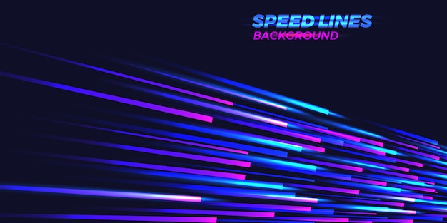 Modern luxury neon ray blue light burst speed lines abstract background for racing or car moving fast