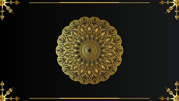 Modern luxury ornamental mandala background with golden arabesque background