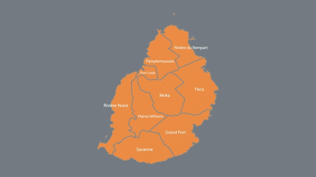 Modern Map of Mauritius with Interactive Features Flat design Mauritius outline map