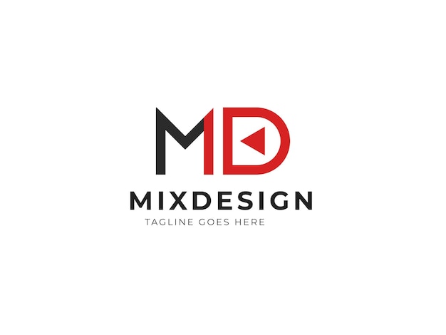 modern md logo design