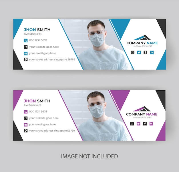 modern medical email signature or email footer template