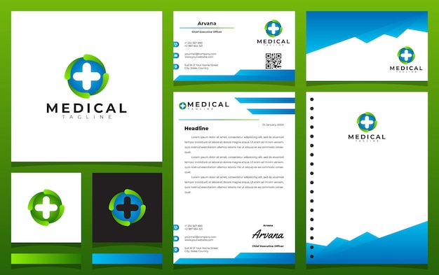 Vector modern medical and health logo design