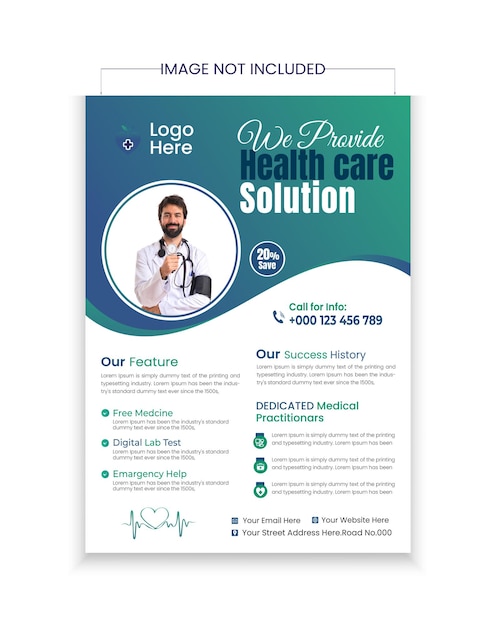 Modern Medical healthcare template design for Flyer Brochure Leaflets Pamphlet