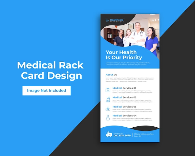 Modern medical rack card or dl flyer templates design