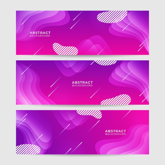 Modern memphis gradient purple colorful Abstract design banner