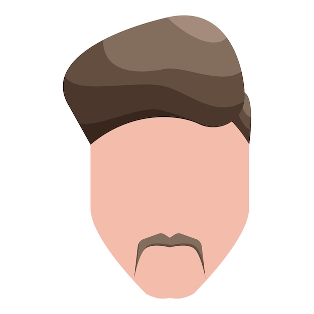 Modern mens hairstyle icon in cartoon style on a white background