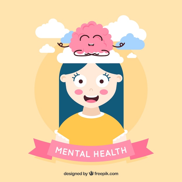 Modern mental health concept with flat design