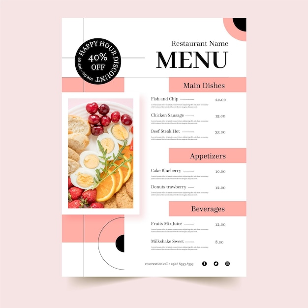 Modern menu template