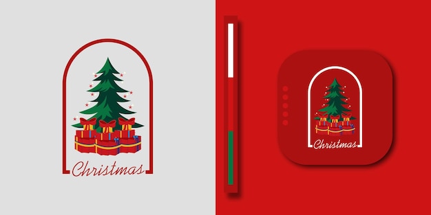 Modern merry christmas background with modern logo design