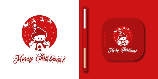 Modern merry christmas background with modern logo design