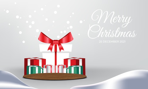 Modern merry Christmas background with podium5