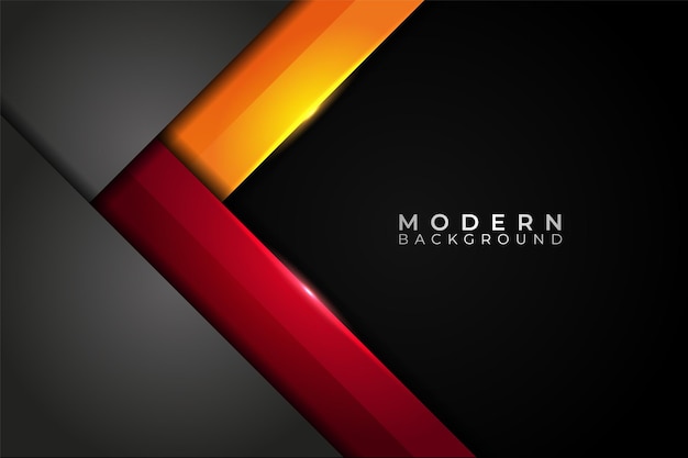 Modern Metallic Background Overlapped Grey, Red and Yellow with light lines effect