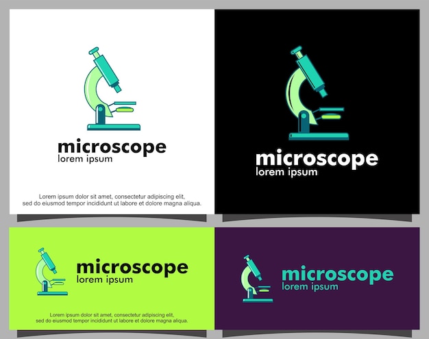 Modern microscope for research logo template