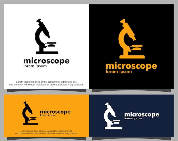 Modern microscope for research logo template