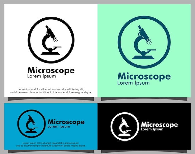 Modern microscope for research logo template