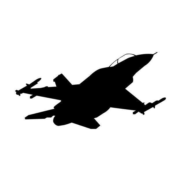 Vector modern military jetfighter silhouette vector