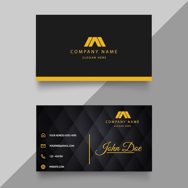 Modern minimal black business card