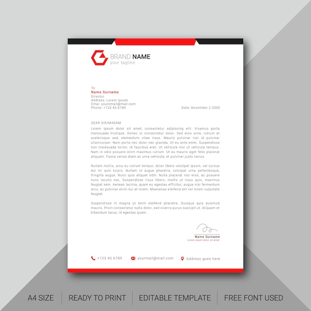 modern minimal business letterhead template