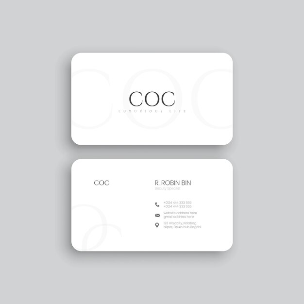 Modern minimal and clean business card design mockup