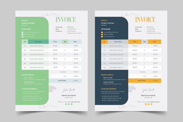 Vector a modern minimal invoice layout and business invoice template vector